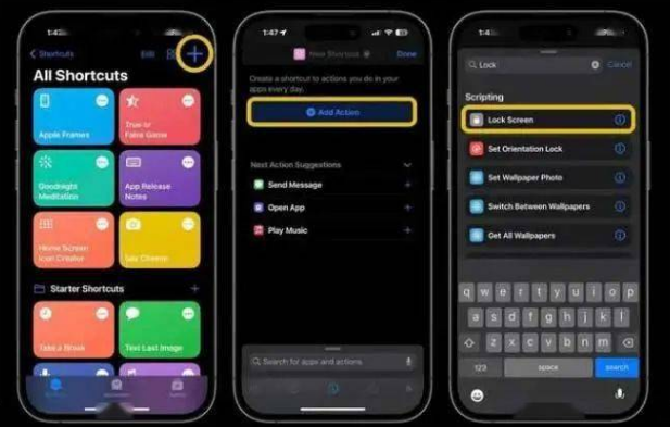 细河苹果14锁屏维修店分享iPhone14升级iOS16.4后如何创建锁屏快捷方式 