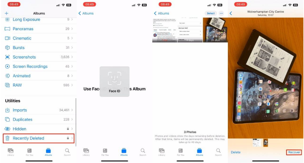 细河苹果14维修分享 iPhone14 上恢复已删除的照片 