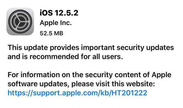 细河苹果手机维修分享iOS12.5.2发布，建议所有老苹果用户安装 